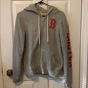 VS Pink Red Sox Zip Up Hoodie Size Medium